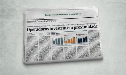 imagem de um jornal com a matéria "Operadoras investem em proximidade"