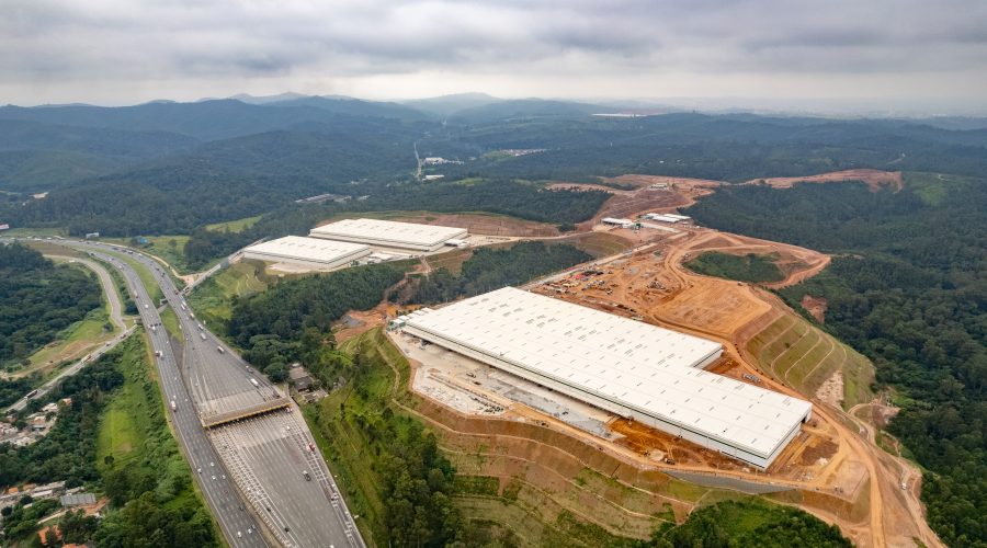 Imagem áerea do Galpão GLP Bandeirantes.